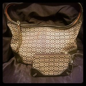 Handbag & matching wristlet